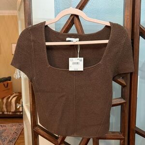 American Eagle Outfitters Brown Crop Top